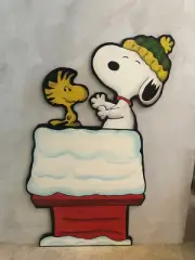 PEANUTS SNOOPY & WOODSTOCK on DOGHOUSE ~ CHRISTMAS LAWN ~ YARD DECOR