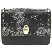 Cavalli CLASS by Roberto Cavalli black crossbody bag with white Greek ornament