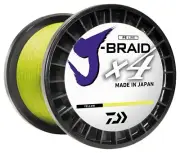 Daiwa J-Braid X4 4 Strand Braided Line 50Lb 3000yd Yellow JB4U50-3000FY