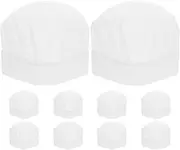 [iplusmile] 10Pcs Kitchen Work Cap Lightweight Nonwoven Pastry Chef Hat for Baking Parties and Cooking Classes Adorable Design for Young Chefs White