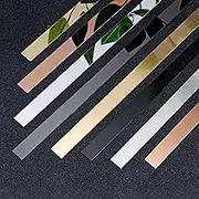 LKYJD Wall Trim Molding, RoseGold Flexible Self Adhesive Molding Trim, Stainless Steel Peel Stick (Mirror-Like Finish), Metal Trim for Fireplace, Ceiling, Mirror Frame and More -60mmx16m