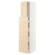 METOD / MAXIMERA hc w p-o func 1dr/4drw, white/Askersund light ash effect, 40x60x200 cm