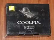 New in Box - Nikon COOLPIX S220 10.0 MP Camera - BLACK - 018208261512