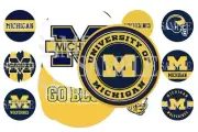 Michigan Wolverines Pre-Cut 1 Inch Bottle Cap Images (3 Options)
