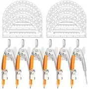 12 Pieces Compass Geometry Tool 6 Inch Compass for Geometry Math Compass and