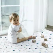 Premium Foam Baby Play Mat 50”x50” Non-Slip Cushioned Whale Design Easy Clean
