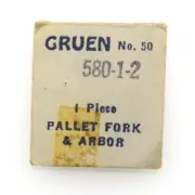 Gruen 580 Watch Movement Pallet Fork & Arbor Part #50