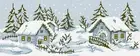 DIY Cross Stitch Kit "Winter landscape" with Printed Tapestry Canvas, 7.9"x19.7"