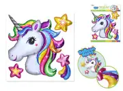 Balloon Blasts UNICORN head shooting star wall stickers 4 big 3D pop-up decals