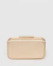 Gold Becca Mesh Box Clutch Bag