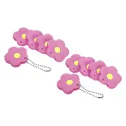 Key Caps Covers, 10 Pack Flower Keys Ring Coding Tags Identifiers, Purple