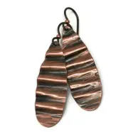 Copper Hammered Leaf Style Teardrop Earrings