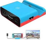 Docking Station for Nintendo Switch, Charging Dock 4K HDMI TV Adapter Charger Set Good Replacement Compatible with Nintendo Switch Dock (Blue)