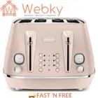 Delonghi Distinta Perla 4 Slice Toaster with Reheat, 6 Browning Settings - Rose