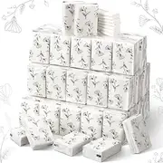 100 Bulk Pocket Tissues Wallet Tissues Black Flower Travel Tissues Mini Tissues Travel Size Individual Tissue Packs for Guests 3 Ply Facial Tissues for Wedding Graduation Celebration Travelling
