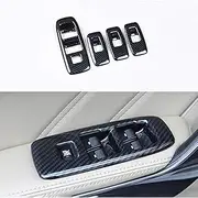 ruihe 4PCS Carbon Fiber Color Door Window Lift Panel Cover for Ford Ranger 4door 2015 2016 2017 2018 2019 2020 2021 2022