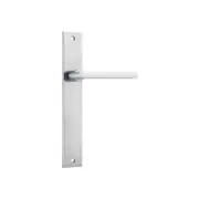 Iver Baltimore Door Lever Handle on Rectangular Backplate Brushed Chrome