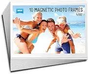 Shot2go Pack of 10 Magnetic Photo Fridge Frame Pockets Clear 4x6