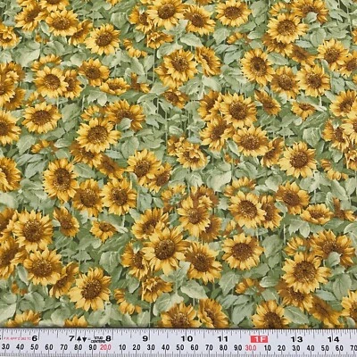 Nature’s Glory by Moda Sunflower Cotton Fabric Remnant 16" x 44"