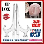Clear Plastic Display Plate Stand Easel Photo Picture Bowl Holder WZ