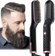3-in-1 Hair Straightener Brush, AU Plug, Ionic, Anti-Scald, Beard