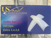 US Nail Manufacturer - Coffin Nail Tips 540 Tips ON SALE*