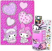 Sanrio Fleece Blanket Set - My Melody and Kuromi Blanket Bundle with Hello Kitty Stickers, Tattoos, More for Kids Toddlers Children | 45” x 60” My Melody and Kuromi Fleece Throw