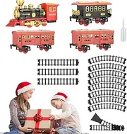 Electric Train for Kids - Classic Train Set Train Toy Sound | Model Locomotive Railway Kit Battery-Powered Christmas Toy for Girls & Kids