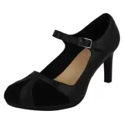 Womens Clarks Ambyr Light Heeled Court Shoe With Buckle