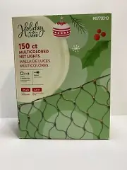 Holiday Living 150 Multi Colored Net Lights Green Wire Christmas Outdoor Decor