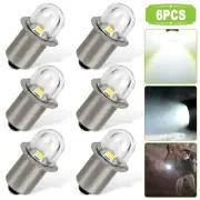 6PCS P13.5S LED Flashlight Torch Lamp Upgrade Light Bulbs 3V White Super Bright
