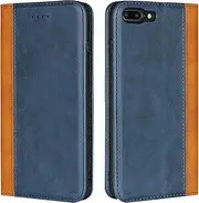 Cavor for iPhone 8 Plus Case,iPhone 7 Plus Case,Premium Leather Folio Flip Wallet Case Cover Magnetic Closure Book Design with Kickstand Feature & Card Slots(5.5")-Blue