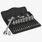 Wera 004017 Zyklop Metal Ratchet 1/4" Drive with Push-Through Square Metric Set