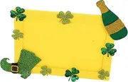 QUMIIRITY St. Patrick's Day Photo Frame Green Shamrock Elements Non-woven Fabric,craft Photo Frame St. Patrick's Day Ornament