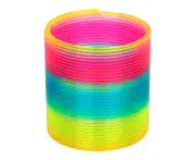 Rainbow Coil Spring Toy, Classic Novelty and Colorful Neon Plastic Toy Party Supplies for Boys Girls