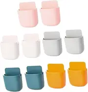 ULTECHNOVO 10pcs Wall Mounted Storage Box Punch Design for Remote Control Mobile Phones More Stylish Organizers Grey for Home Decor