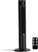 Antarctic Star 36 inch Tower Fan Portable Electric Oscillating Fan Quiet Remote Control Bladeless Floor Fan 3-Spped Wind Mode 12H Timer Bedroom Office Black