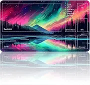 Playmat for MTG Magic Size 24x14 Inch Game Mats Tabletop Magic Play Mats,Premium Smooth Rubber Surface, Mousepad Compatible Qindaiwen for MTG RPG CCG Trading Card Game Play mats, Northern Lights