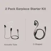 Two-Way Radio Earpiece Starter Kit Set (2pcs) for Kenwood Baofeng TK-3160 NX