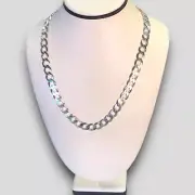 NEW 10.6mm Curb Chain in Solid .925 Sterling Silver - 22" (TRP046856)
