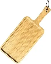 Bamboo Serving Board with Handle – Charcuterie Board for Serving Bread, Meat, Fruits, and Cheese – Kitchen Cutting Board Serving Tray Hanging Cutting Board Décor (L15.75" x W6.25")