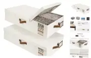 Under Bed Storage with Lid, Underbed Storage Containers with Large Beige