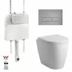 In Wall Concealed Cistern Toilet Rimless floor mount Pan chrome buttons WELS Cer