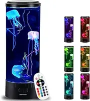 35cm Large Jellyfish Lamp with Remote Control, Aquarium Night Light with 3 Simulated Jellyfish, 17 Colors Adjustable LED Fantasy Mood Light for Home Decor & Gifts for Friend and Family
