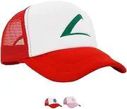 [PopCrew] Embroidered Team Trainer Hat for Pokemon Anime Cosplay Costume, Trucker, Snapback Cap