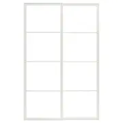 PAX pair of sliding door frames w rail, white, 150x236 cm