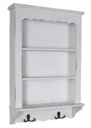 Wall Shelf Country Kitchen Shelf Shabby Towel Hooks Towel Holder Shelf White