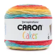 NEW CARON Cakes yarn Rainbow Sprinkles Aran weight wool acrylic blend striping