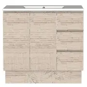 Forme 900mm Light Ash Mont Albert Freestanding Vanity With Porcelain Top RH Drawers