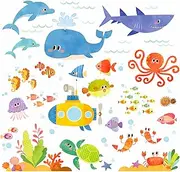 DECOWALL DS4-8009 Sea Adventure Kids Wall Stickers Wall Decals Peel and Stick Removable Wall Stickers for Kids Nursery Bedroom Living Room (Small)